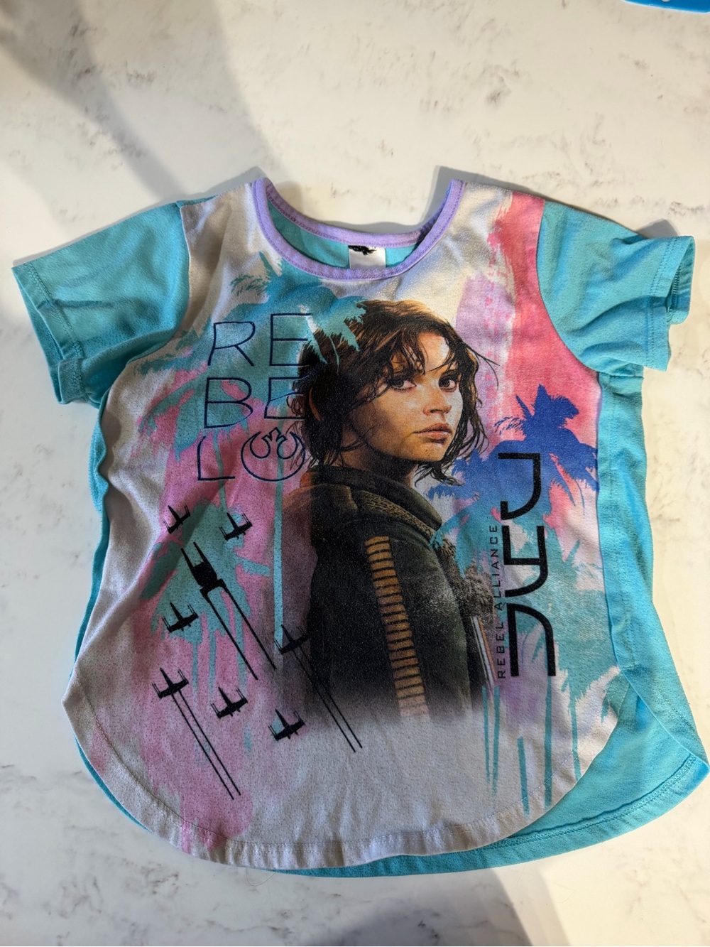 Rebel Alliance Blue & Pink Graphic Kids Tee